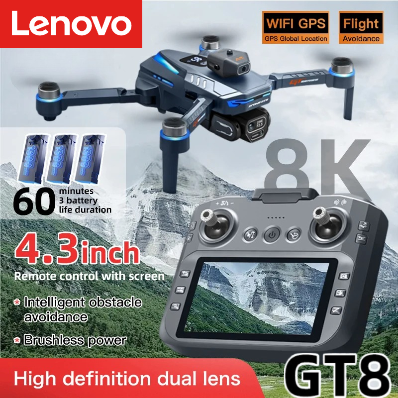 Drone Surveying - Lenovo GT8 Drone 8K Professional Dual