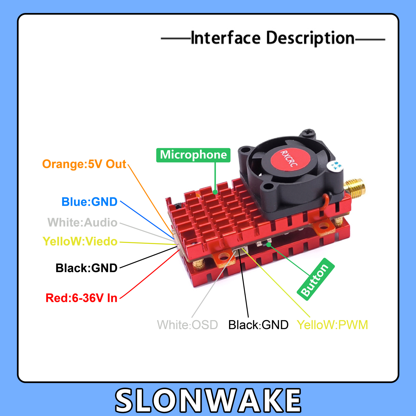 SLONWAKE 5.8G 2W VTX FPV 1800T - Drone Aerial Photography review and price